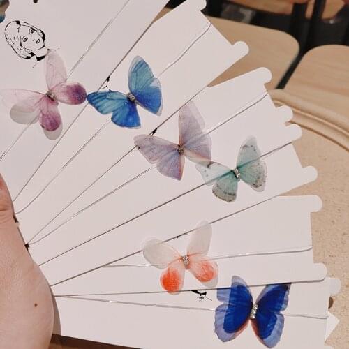 Butterfly Fresh Invisible Necklace Tulle Stereo Double Butterfly Collapbone Chain with Fashion Trend Choker Pendant