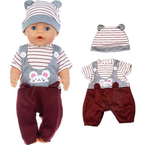 2020 New Rabbit three - piece set Doll Clothes Fit For 18inch/43cm born baby Doll clothes reborn Doll Accessories