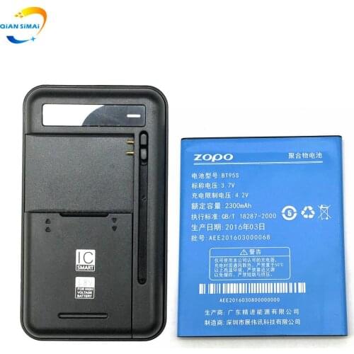 New 1PCS Universal battery Charger + 1PCS BT95S 2300mAh Battery for ZOPO ZP900H ZP900S ZP910 zp908 HERO H9500 Phone
