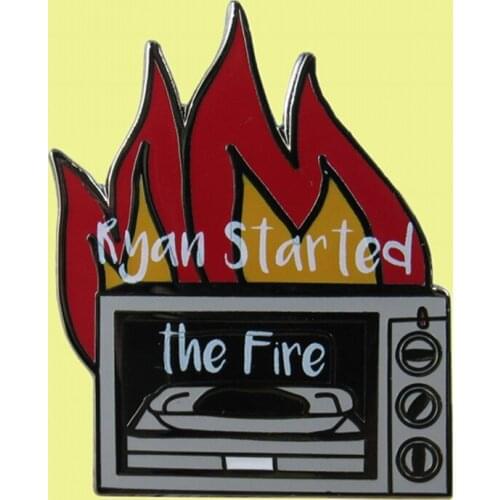 The office Ryan Howard BJ Novak The Temp started the fire Enamel Pin awareness to the dangerous of toaster ovens Fire Guy brooch
