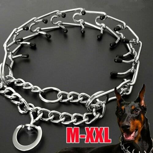 Dog Choke Collar Metal Steel Chain Prong-pinch1 M-xxl Training Pet Spike Safety