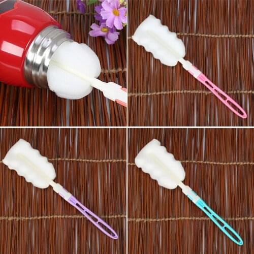 Baby Milk Feeding Bottle Sponge Brush Nipple Cleaning Cup Scrubber Cleaner Tool F3ME