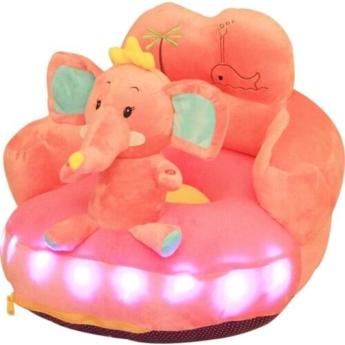 LED Light Kids Sofa Singing Baby Learning Dining Chair Children Small Sofa Seat Cartoon Infant Sitting Sofa Removable Washable