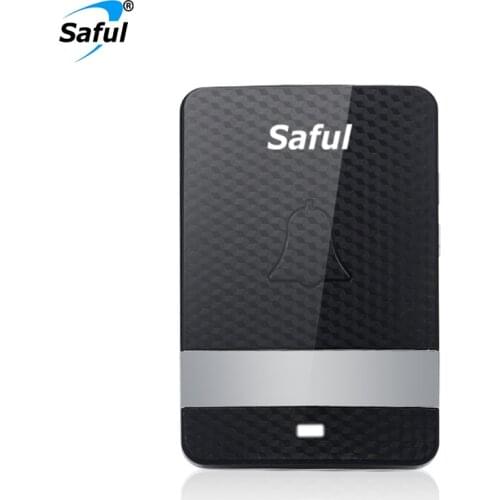 Saful Waterproof IP68 Wireless Doorbell Press Button Transmitter and EU/US Indoor Receiver Self powered Doorbell Accessory