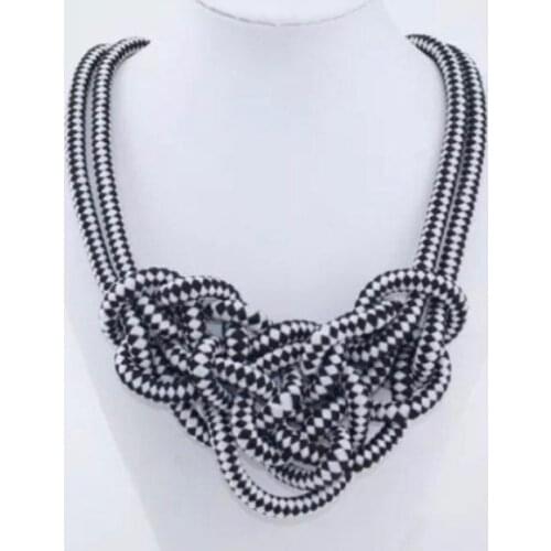 YLWHJJ brand women fashion choker necklace black Creative Cotton Handwoven Rope Jewelry Charm Chinese Knot Girl Short Necklace