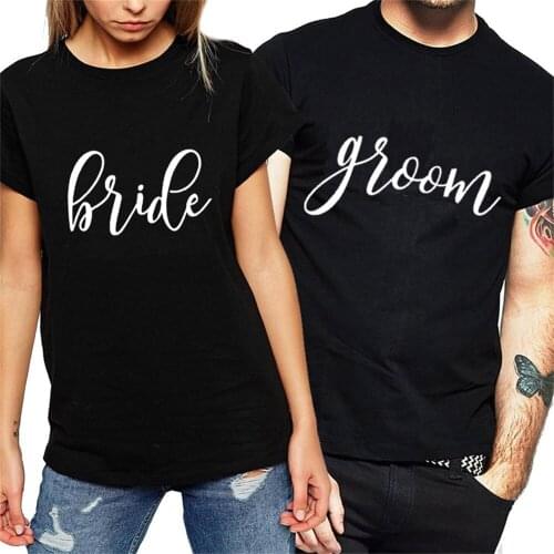 Women Lover T-shirt Letter Bride Print Funny T Shirt Wedding Gift for Valentine Tops Fashionable Summer Couples T-shirt RR8P