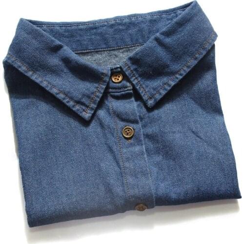 Women Shirt Fake Collar Denim Tie Fashion Detachable Collar False Collar Lapel Blouse Top Women Clothes Accessories