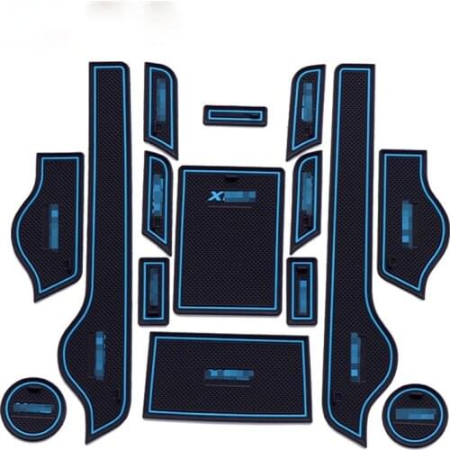 1set For Lifan X60 2011 2012 2013 2014 2015 Accessories Rubber Door Mat Interior Anti-Slip Cup Pad Gate Slot Pad Decoration