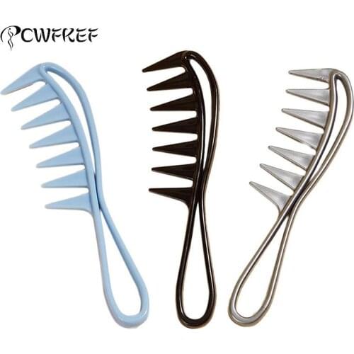 1PCS Wide Tooth Shark Plastic Comb Detangler Curly Hair Salon Hairdressing Comb Massage For Hair Styling Tool Barber Accessories