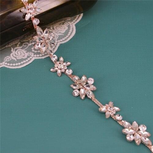 1 Yard Rhinestone Trimming Costume Applique Silver Gold Handmade Sew On Rhinestone Wedding Cake Decoration