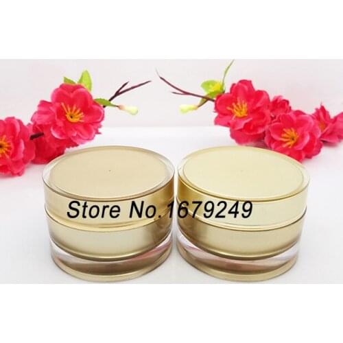 20g/20ml Golden colour Cream Jar,Acrylic Cosmetic Container, Makeup Sub-bottling,Sample Cream Canister100pcs/lot