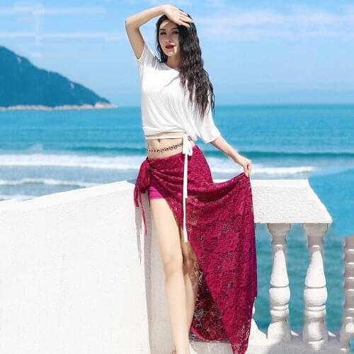 2020 new summer belly dance costume sexy top + lace skirt oriental dance costume female long skirt performance costume