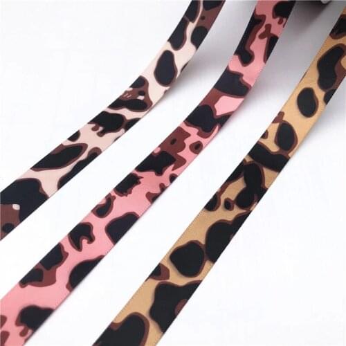 5 Yards Hot Leopard Print 15mm 0.59" Grosgrain Satin Ribbons Bows Christmas Packing DIY Sewing Hair Gift Decor Craft Accessories