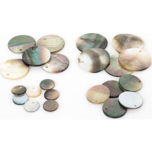 6 PCS/lot 10mm/16mm/20mm/23mm Natural Round Shell Charm Pendants For Earring Jewelry Making DIY Shell Necklace Accessories