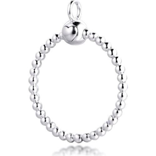 925 Silver Moments Medium Beaded O Pendant for Necklace Bracelet 100% 925 Sterling Silver Jewelry Free Shipping