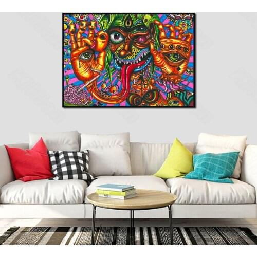 Nostalgia Style Abstract Spoof Ghost Decorative Painting Poster Decorative Painting Living Room Background Wall Sticker