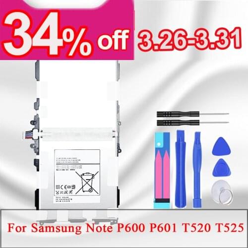 Tablet Battery T8220E T8220C T8220U T8220K, for Samsung Galaxy SM-P601 P600 T520 T525 P605 P607T Note 10.1 8200mAh Battery +Tool