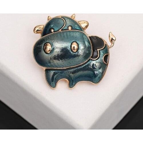 Bullish Brooch Cattle Brooches for Women Enamel Cow Party Brooch Pins Gifts Cow Brooches