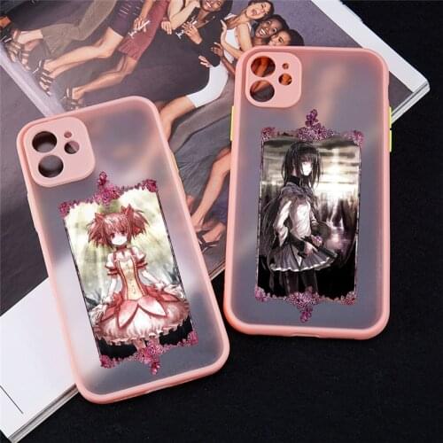Puella Magi Madoka Japanese Anime Skin Feel Phone Case for iPhone 11 12 Mini Pro X XS XR Max 6 6S 7 8 Plus SE 2020 Back Cover