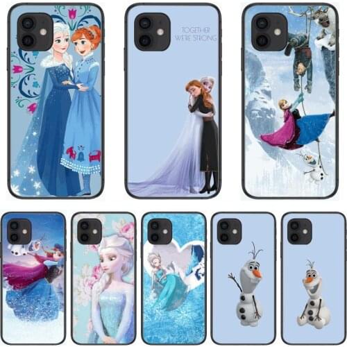 Phone Case Disney Frozon Anna Elsa Olaf Style Phone Case cover For iphone 12 pro max 11 8 7 6 s XR PLUS X XS SE 2020 mini bla