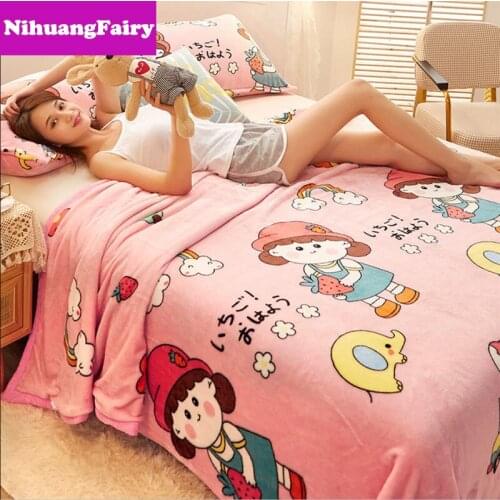 Flannel Blanket Coral Fleece Blanket Cover Blanket Double Single Children Student Dormitory Bed Fall and Winter Warm Blanket Hot