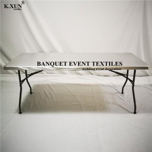 Nice Looking Matalic Spandex Table Topper Rectangle Stretch Tablecloth Cover Wedding Table Cloth Event Hotel Decoration