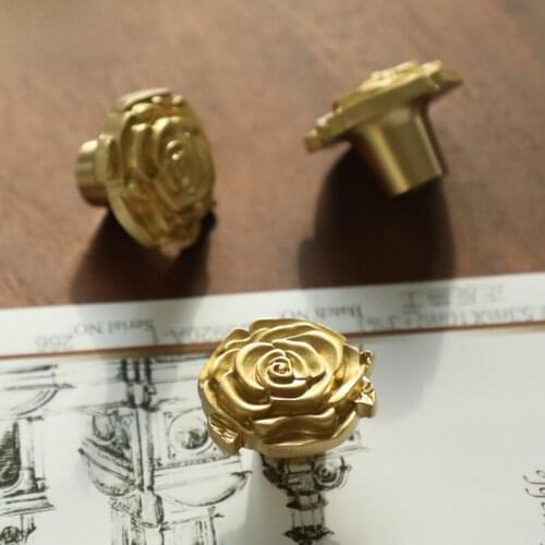 Copper Cabinet Door Modern Minimalist Wardrobe Cabinet Drawer Nordic Style Single-hole Handle Golden Luxury Brass Small Handle