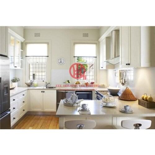 Fashion shaker-style solid wood kitchen cabinet with excellent design and quality shipping by sea