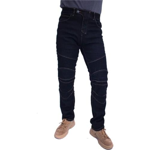 Fashion Vintage Komine Motorcycle Leisure Motorcycle Mens Cross-country Outdoor Riding Jeans with Protective Equipment Knee Pad