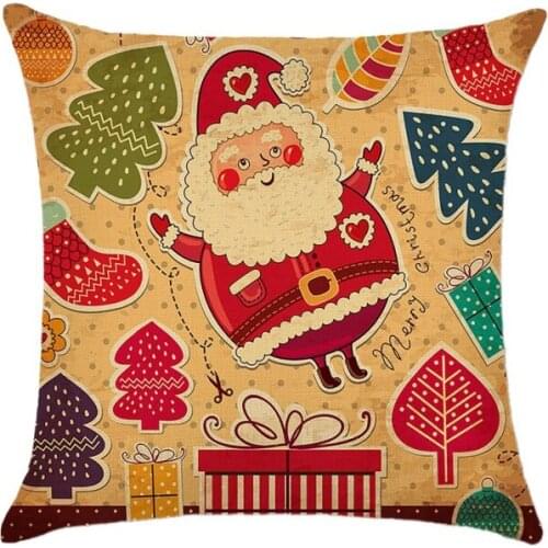 Cartoon Printed Zipper Closure Holiday Decorative Pillowcase Throw Cushion Cover Home Car Decorations Newest