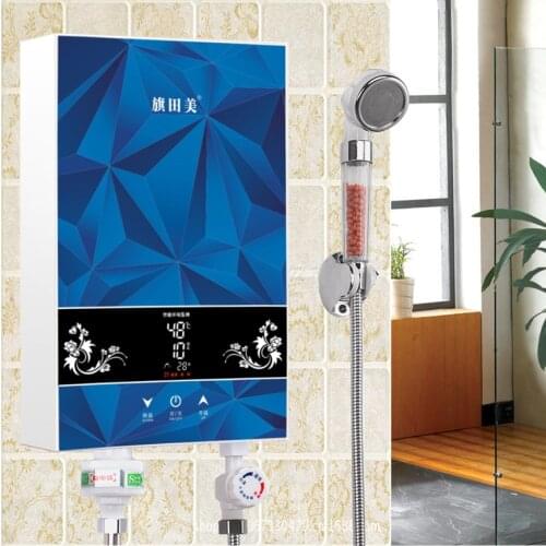 6100w Fast Heating Hot Water Heater Tankless 220v Intelligent Instant Heater Electric Water Heater Small Bath Shower Wall Heater