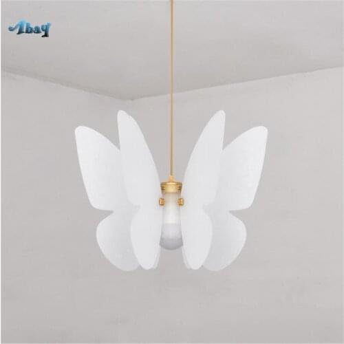 Nordic Acrylic Butterfly White Pendant Lights for Living Room Study bedroom Lamp Home Deco Designer led Hanging Light Fixtures