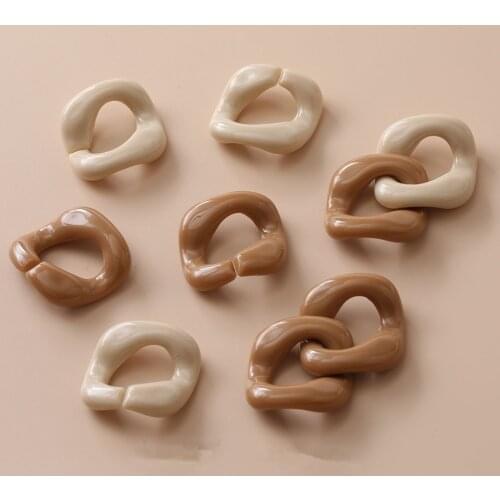 New style 50pcs/lot color print geometry irregular resin beads diy jewelry earring/garment pendant accessory