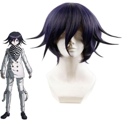 Dangan Ronpa Anime DanganronpaV3 Killing Harmony Short Men Wigs Ouma Kokichi Cosplay Costumes Heat Resistant Synthetic Hair
