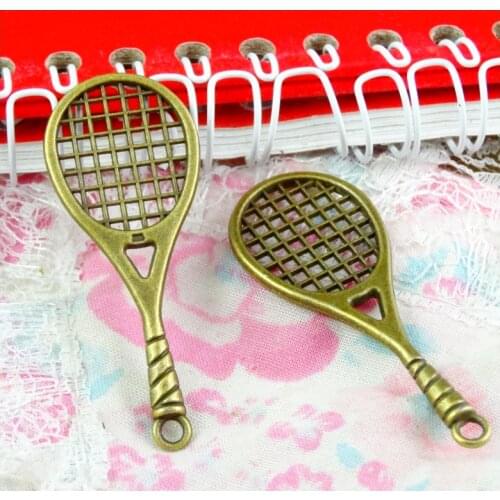 20pcs Tennis Racket Charms 48.7*19.6MM Pendant Antique Bronze Plated DIY Handmade Jewelry