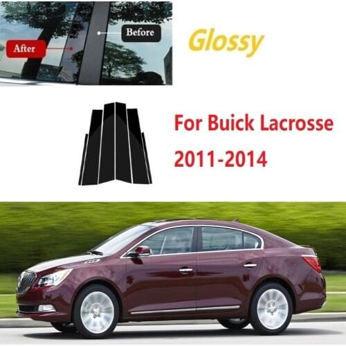 6PCS Polished Pillar Posts Fit for Buick Lacrosse 2011-2014 Window Trim Cover BC column sticker