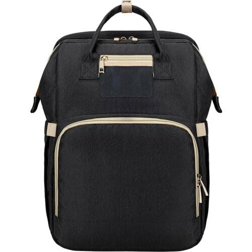 Mummy Solid Color Oxford Portable Backpack Ladies Large Capacity Multifunctional Folding Crib Backpack Wear-resistant Casual Bag