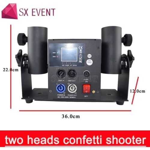 Double shot streamer launcher Fully reliable confetti shooter Adjustable angle without need of extra base