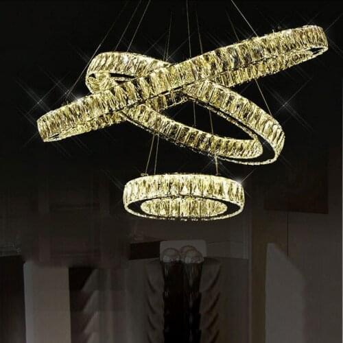 Luxury Hanging Light for Living Room Luminaire Villa Staircase Large Lamps Modern K9 Long Crystal Led Chandelier Pendant Lamp