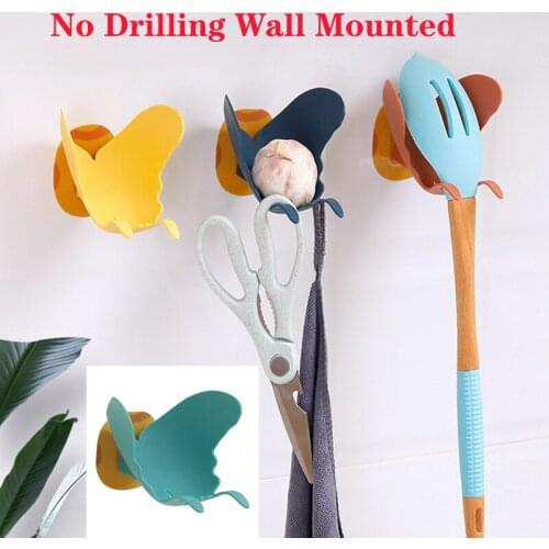 Butterfly Shape Soap Box Soap Dishes Self Adhesive No Drilling Wall Mounted Soap Holder Soap Sponge Dish Bathroom Accessories