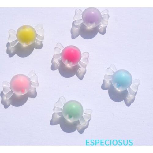 DIY jewelry Accessory Transparent Matt Acrylic Bead In Beads 22*13MM Dull Polish Cartoon Sugar Multi Color Necklace Findings