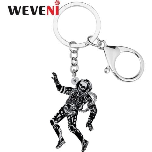 WEVENI Halloween Acrylic Horror Spaceman Astronaut Skull Skeleton Earrings Fashion Big Drop Dangle Gifts Jewelry For Women Girls