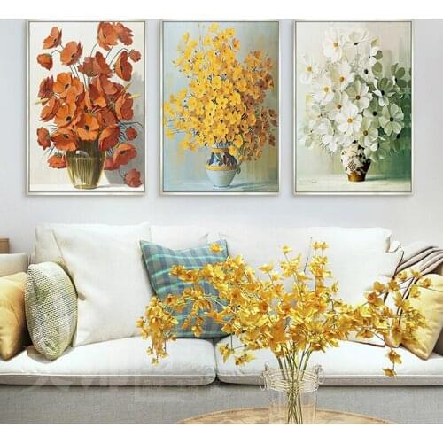 Morden Retro Canvas Painting Posters And Print Living Room Bedroom Decoration Pictures Plant Flower Wall Art Interior Home Decor