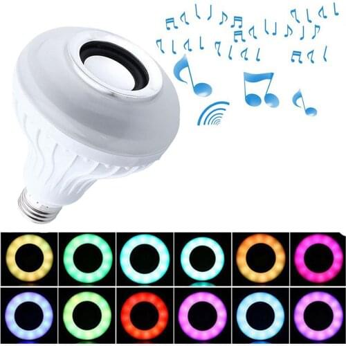 Light Bluetooth Bulb Led Lamp Music Lamps Blub LED BULB B22 For Home 12W With Remote Control E27 RGBW AC100-250V RGB Spotlight