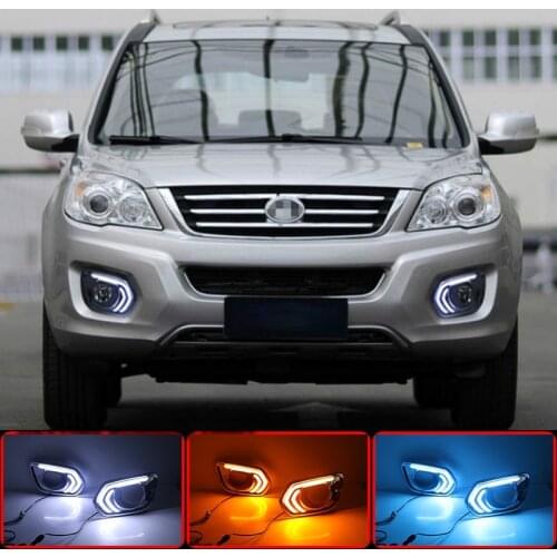 LED Daytime Running Lights Turn signal DRL Drive Light with fog lamp hole For Great Wall Haval H6 Hover H6 2011-2016