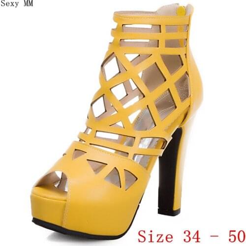 Platform Pumps Women High Heels Peep Toe Gladiator Sandals Woman High Heel Shoes Plus Size 34 - 40 41 42 43 44 45 46 47 48 49 50