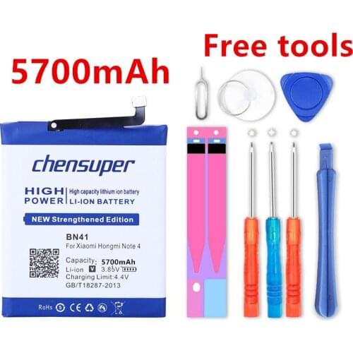 100% New 5700mAh BN41 Battery For Xiaomi Hongmi Note 4 Redmi Note 4 Batteries