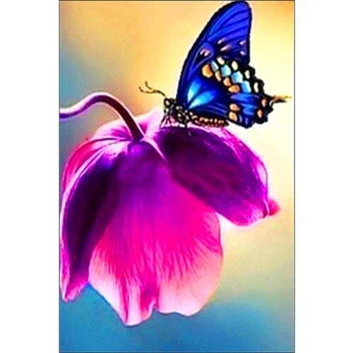 2015 Top Fashion Paintings Pastoral Resin Plant square butterfly poppy Flower Diamond Painting Diy Cross Stitch Mosaic W615R