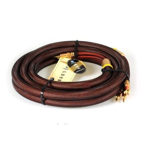 2021 A pair Choseal LB-5109 HiFi hi-end hiend 6N OCC Speaker Cable 24K Gold-plated Banana Plug 2.5m not DIY