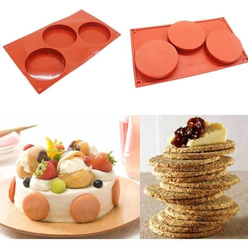 3-Cavity Large Round Disc Candy Silicone Mold Shallow Cylinder Cake Mold Silicone Classic Collection Mould Shapes